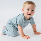 Two-Way Zip Short Sleeve Ribbed Onesie