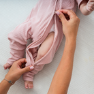 Shop Two-Way Zip Short Sleeve Ribbed Onesie | Smokey Rose