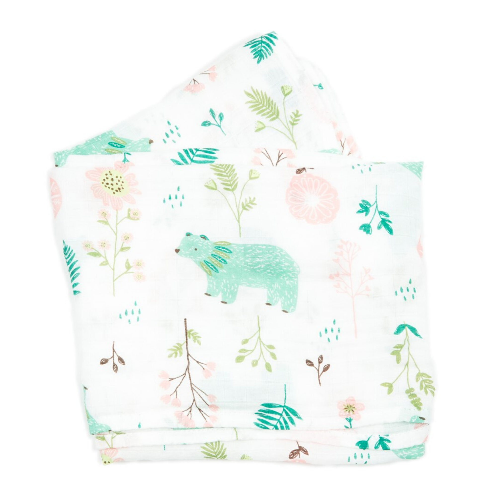 BAMBOO MUSLIN BLANKET OVERSIZED // GARDEN BEAR