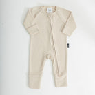 Buy Two-Way Zip Ribbed Onesie | Beige