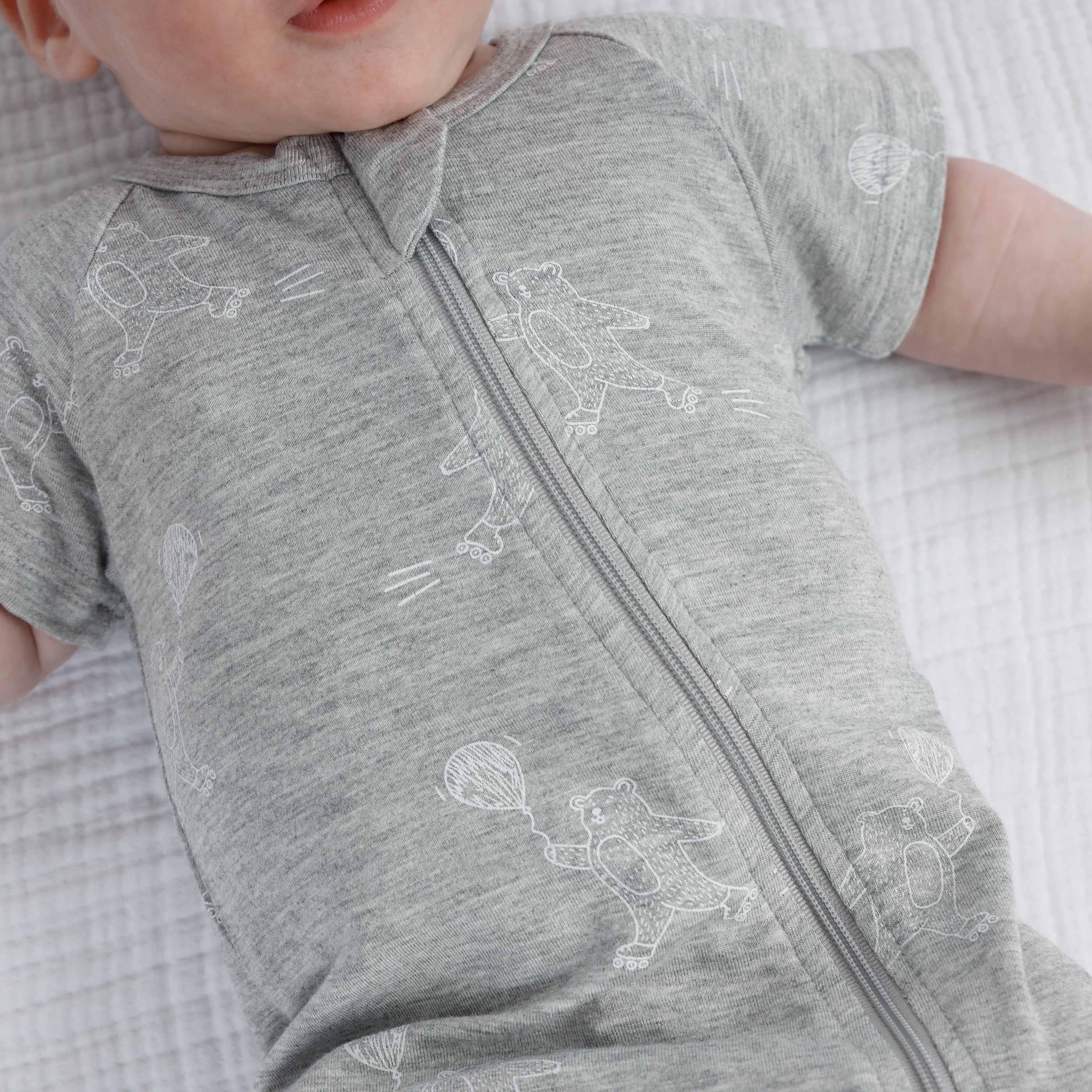 Short-Sleeve Zip Onesie 