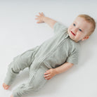 Two-Way Zip Short Sleeve Ribbed Onesie for Baby