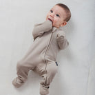 Two-Way Zip Ribbed Onesie For Baby